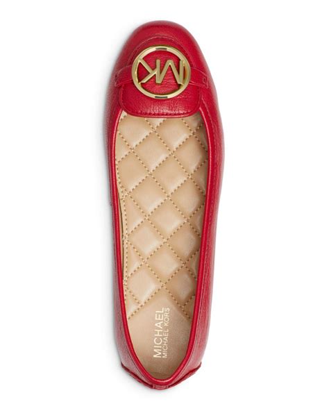 michael kors shoes red flats|michael kors genuine leather flats.